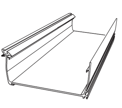 265mm Box Gutter Aluminium 6m