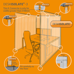 Picture of DeskIsolate 3-Sided Open Back Clear 2100H x 1400W x 800D mm