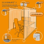 Picture of DeskIsolate 3-Sided Open Back Clear 2100H x 1200W x 800D mm