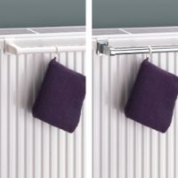 Picture of TOWEL RAIL FOR DOUBLE PANEL RADIATOR WITH A TOP GRILL (WHITE & CHROME)