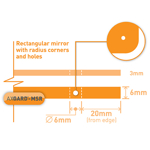 Picture of AX6MSRFERCH04 - Axgard-MSR Mir 6mm 360 x 660mm-Flat CNC Edge,Holes&RadCnr