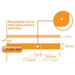 Picture of AX6MSRFERCH04 - Axgard-MSR Mir 6mm 740 x 2000mm-Flat CNC Edge,Holes&RadCnr