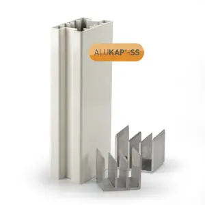 0005085 alukap ss complete post bracket kit 3000mm white 1.webp