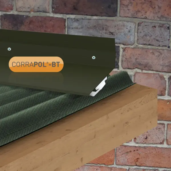 corrapol bt wall top flashing green 2m