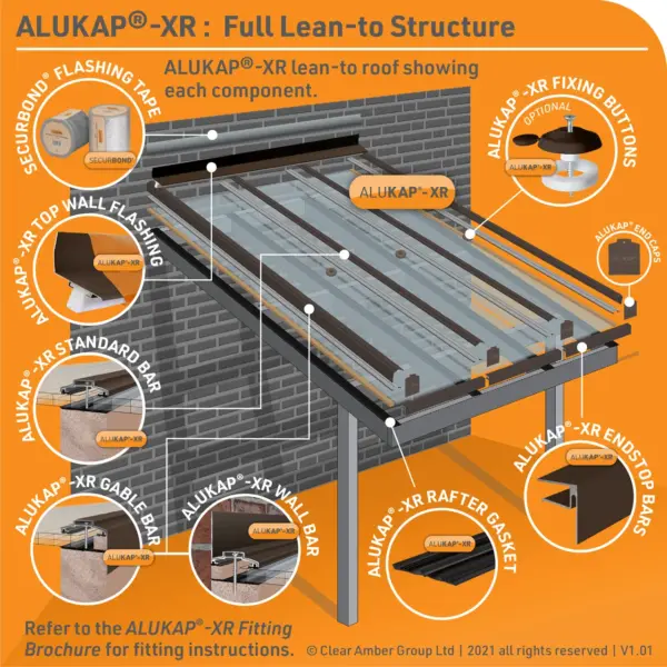 alukap xr top wall flashing 3.0 m brown