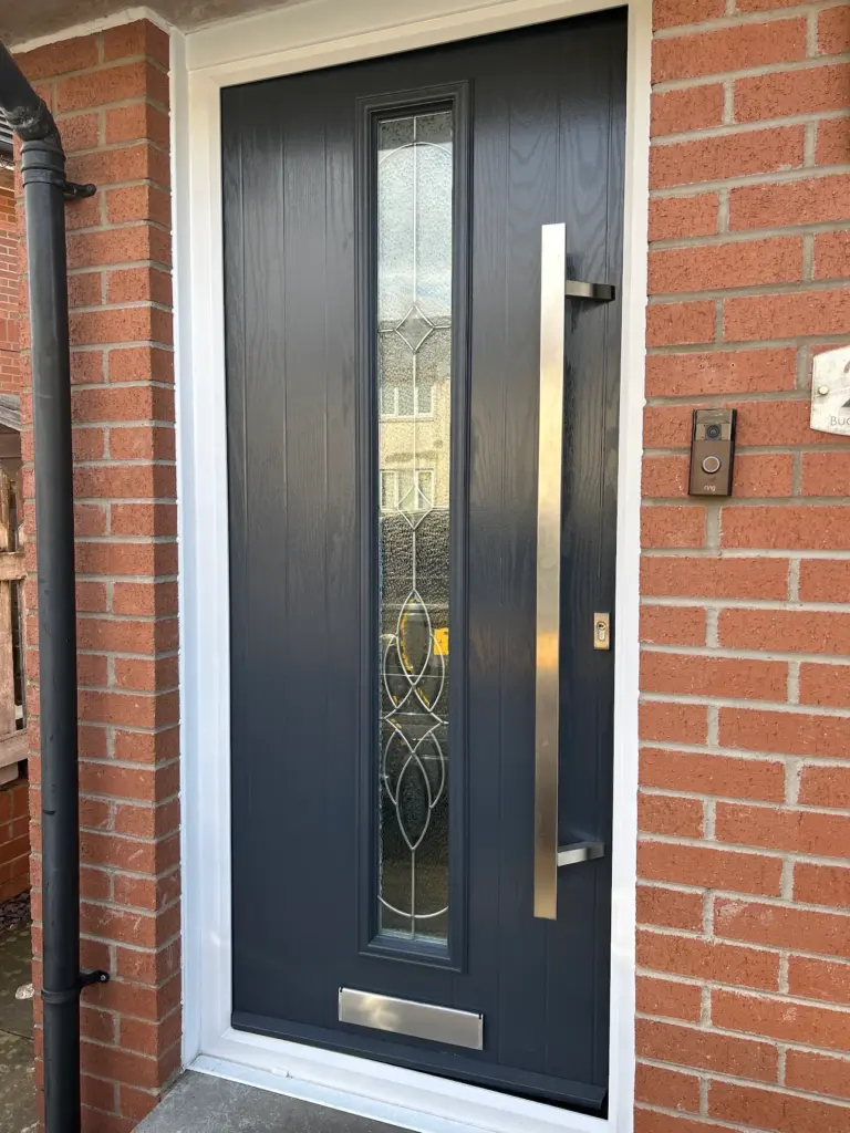 anthracite composite door red brick house clyde windows & construction
