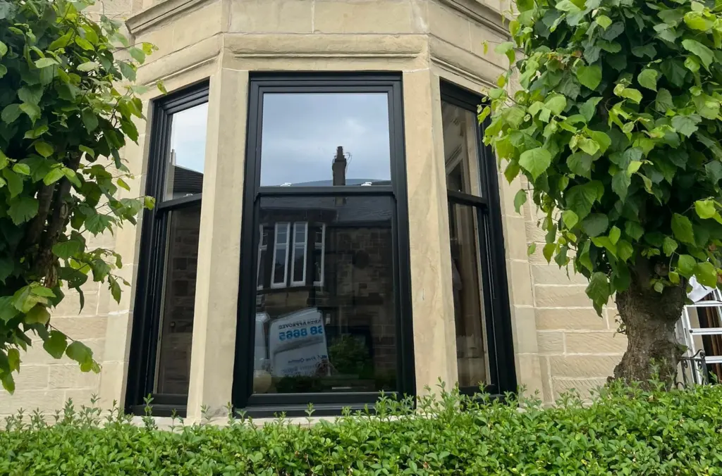 black sliding sash and case windows
