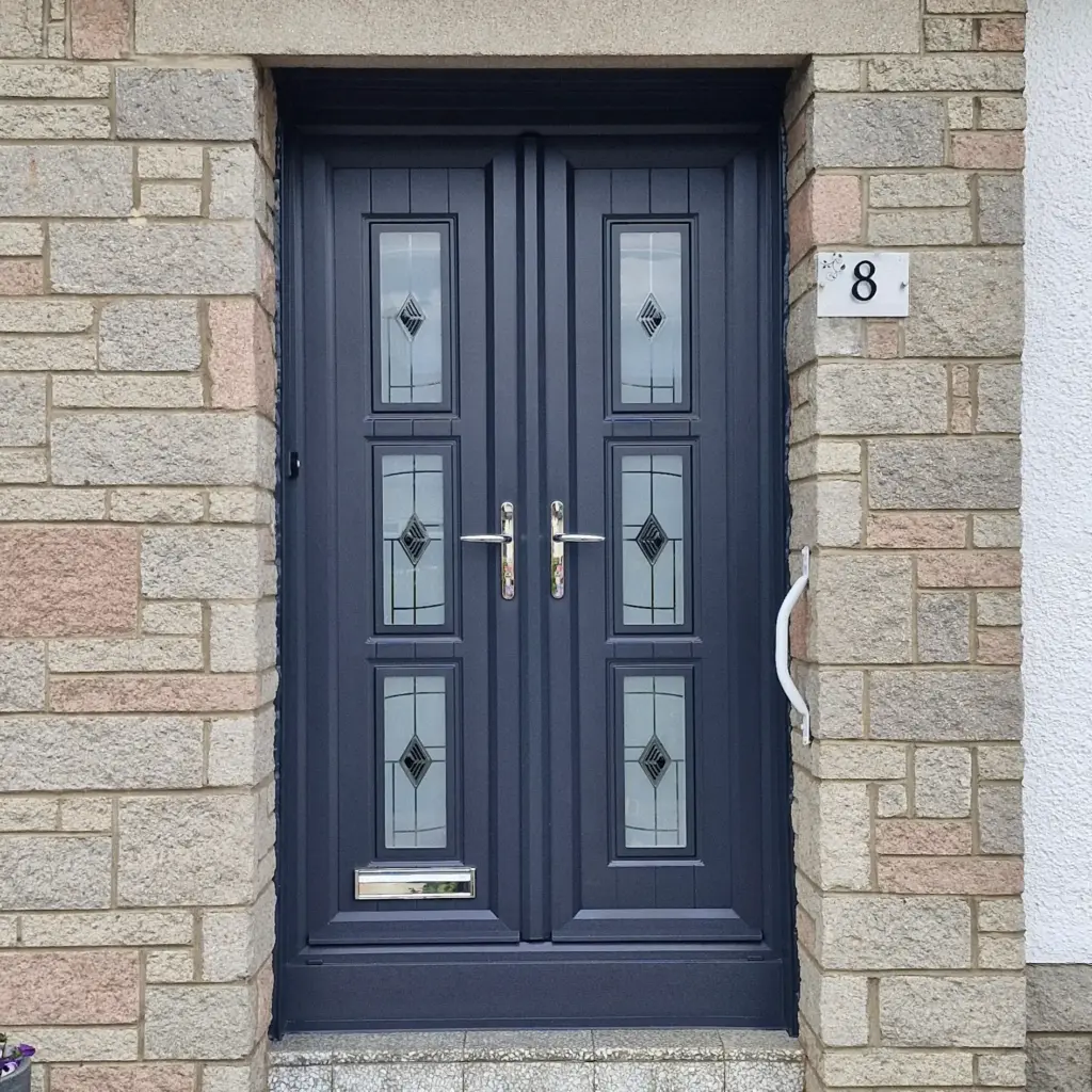 blue upvc french door