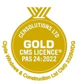 clyde windows & consruction ltd cms gold logo (pas24 2022) (1)