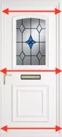 door with measurement markings