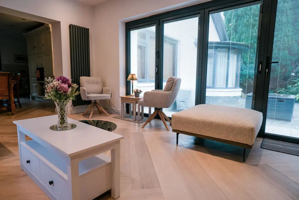 home extension with wine cabinet