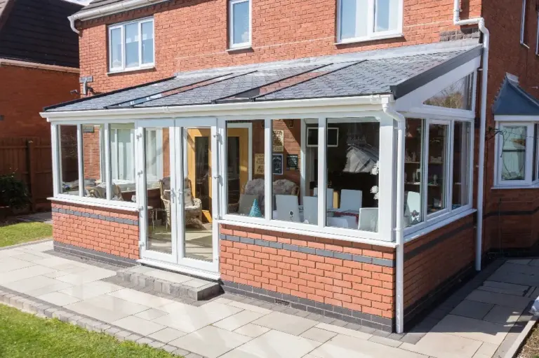 white conservatory with anthracite roof