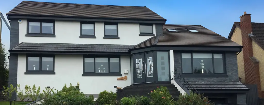 clyde windows upvc double glazed anthracite grey windows and doors on new build house