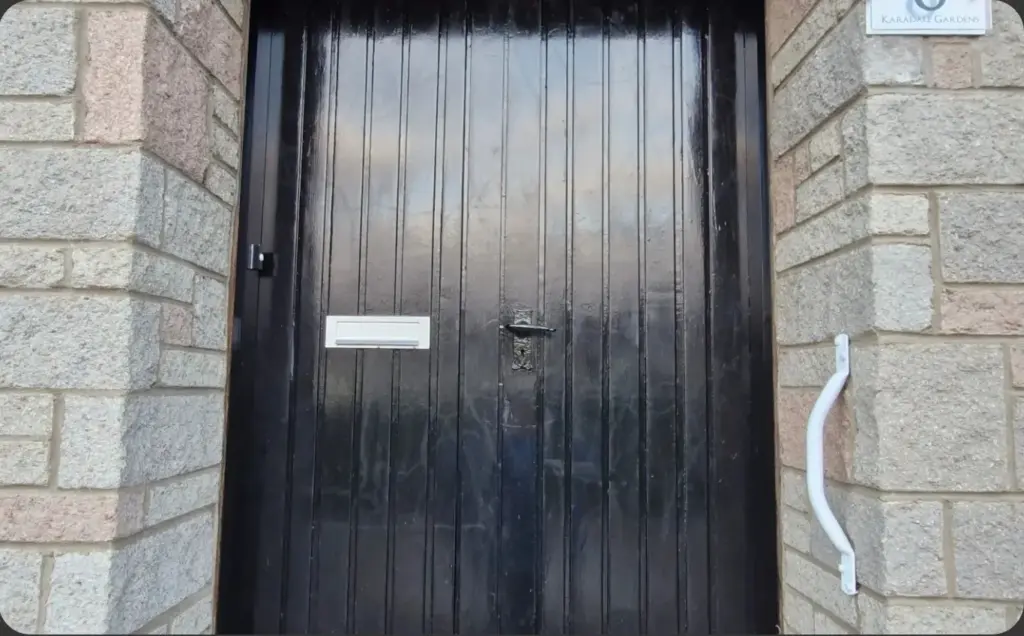 blue french door before