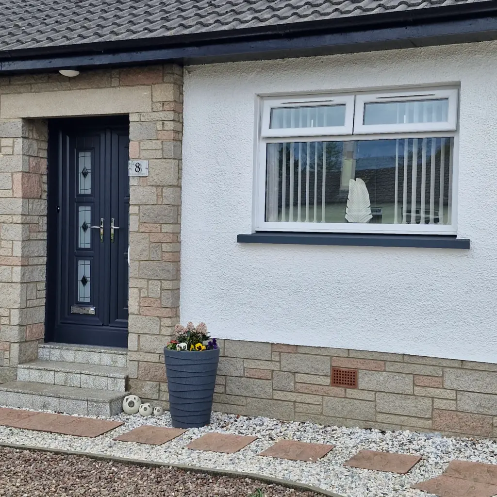 blue upvc french door & casement windows