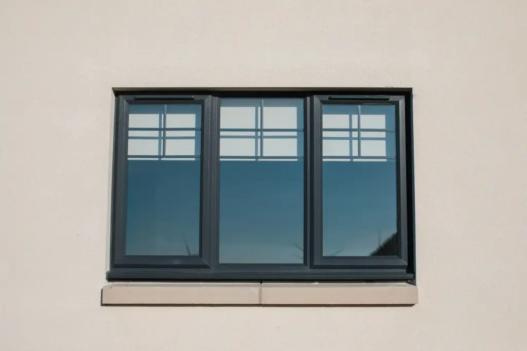 3 section anthracite casement windows
