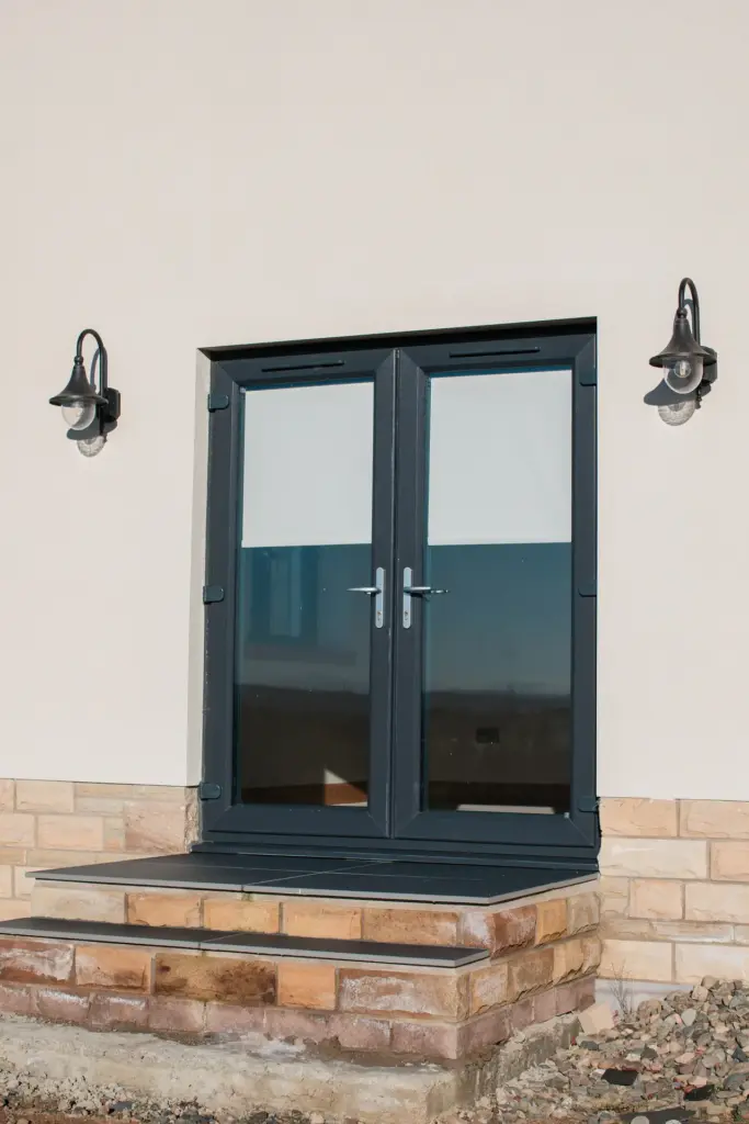 anthracite french door chrome handles