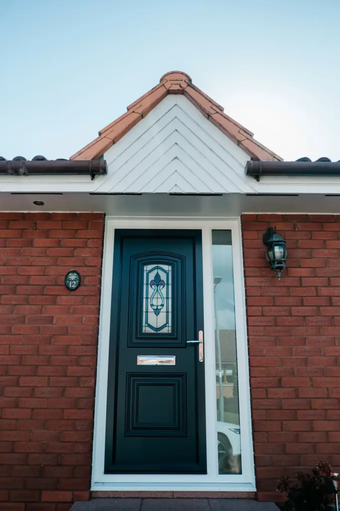 anthracite upvc door with side light