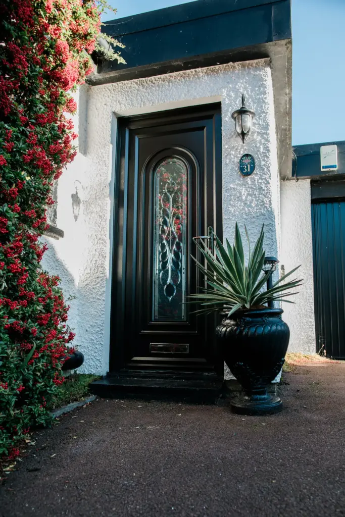 brown upvc back door