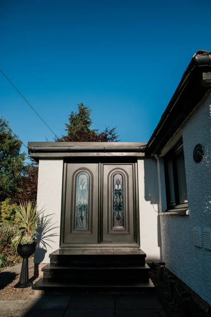 brown upvc french door