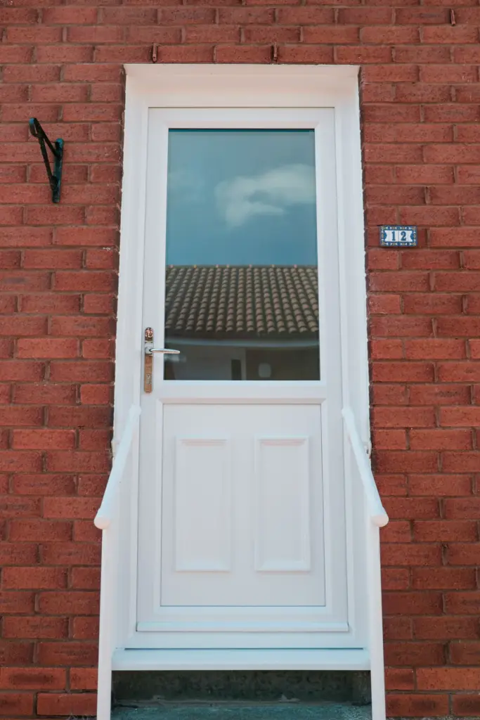 white upvc back door