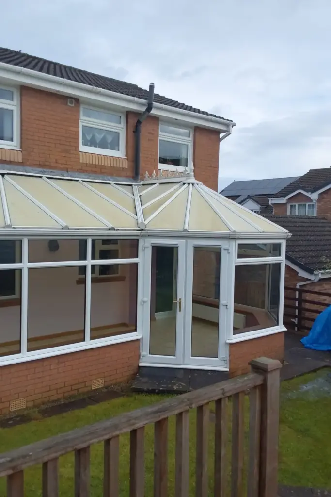 p shaped Victorian conservatory before