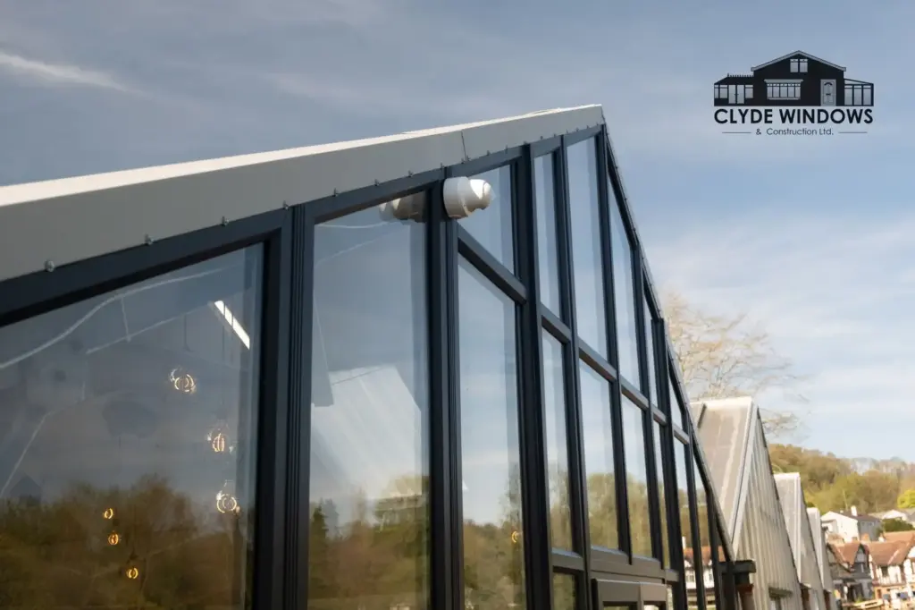 gouldings garden centre dark upvc glass frontage double glazing scotland
