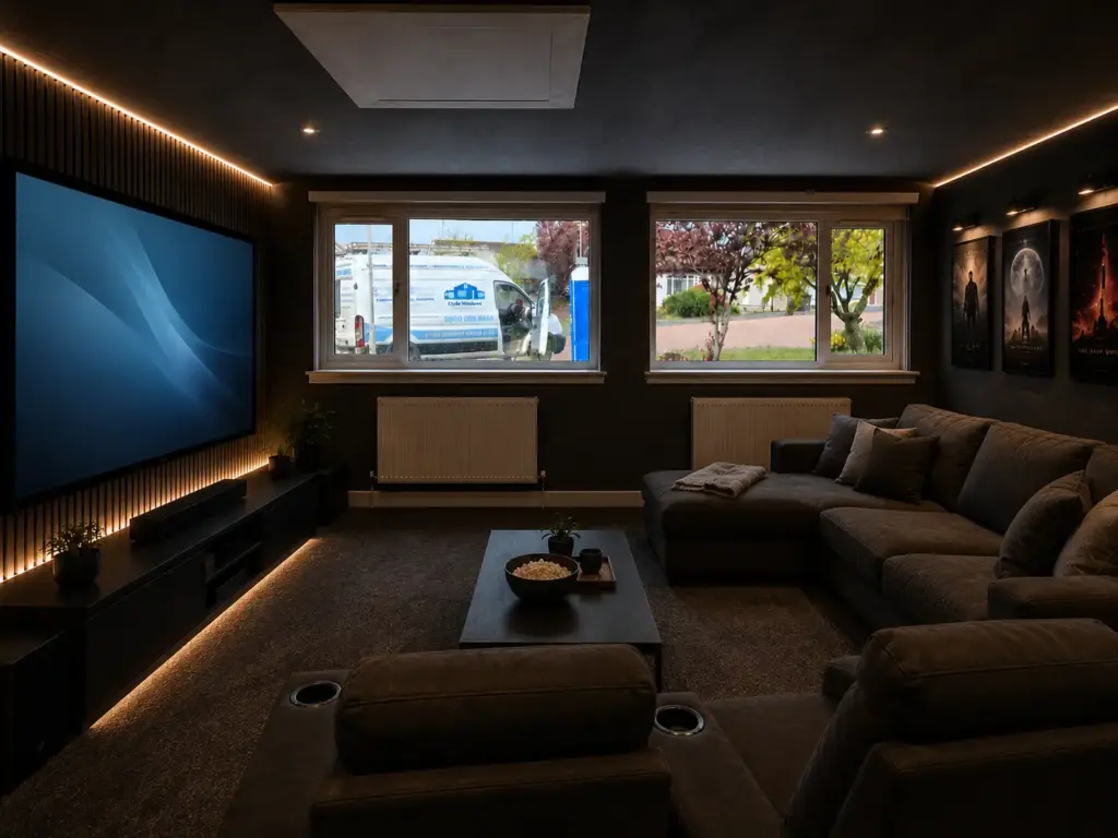 garage conversion to home cinema