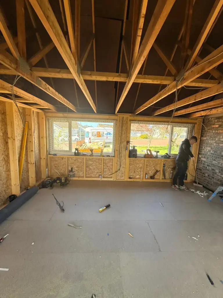 timber frame for closing garage door