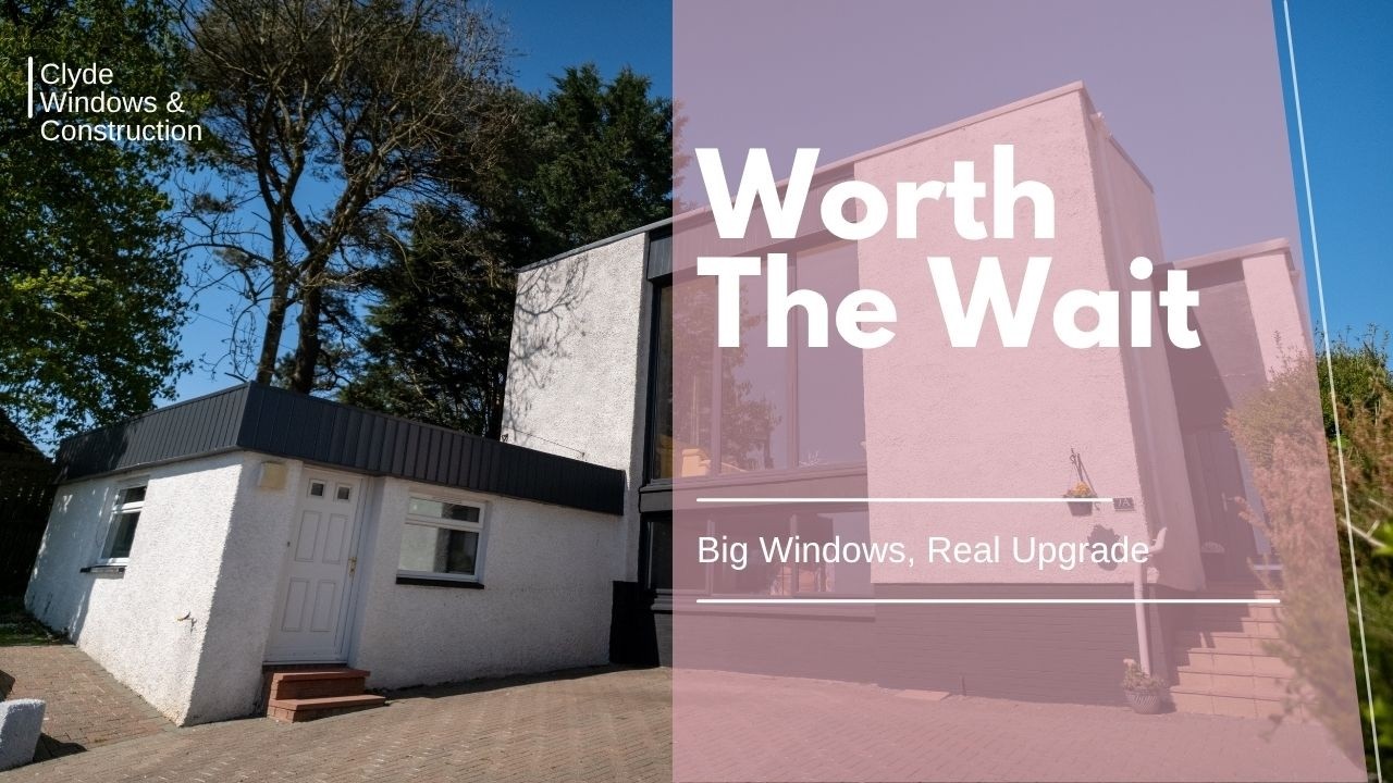 Ayrshire home transformed with anthracite grey windows, door and garage cladding